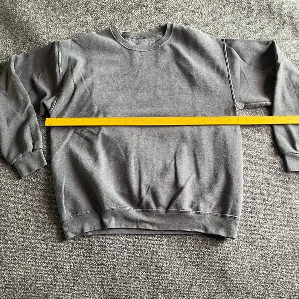 Fruit of the Loom‎ Mens Crewneck Sweatshirt Large Charcoal Grey Faded Fleece